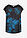 Camiseta estampada de mezcla de viscosa suave - Negro/azul petróleo de flores - bonprix