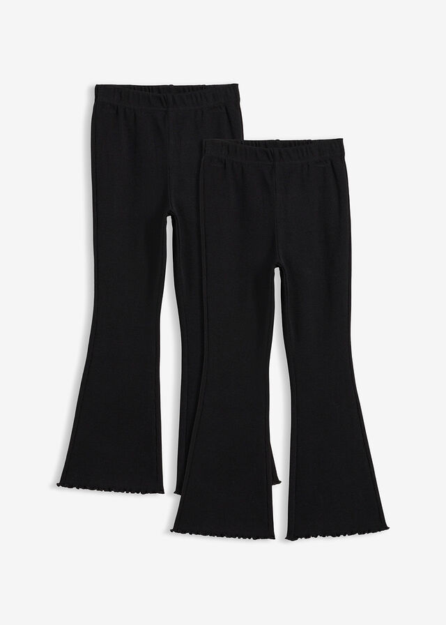 Leggings acampanados de canalé (2 unidades)