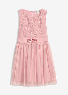 Vestido midi de encaje delicado y tul