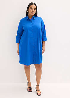 Vestido camisero de popelina estructurada