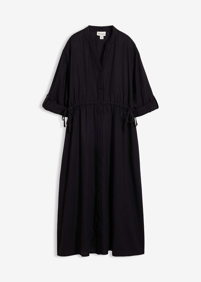 Vestido midi de mezcla de lino