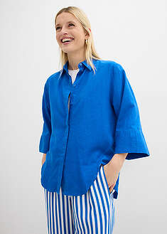 Blusa de fresca mezcla de lino