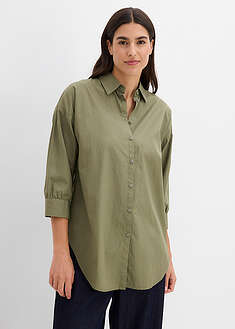 Camisa oversize de algodón con mangas 3/4