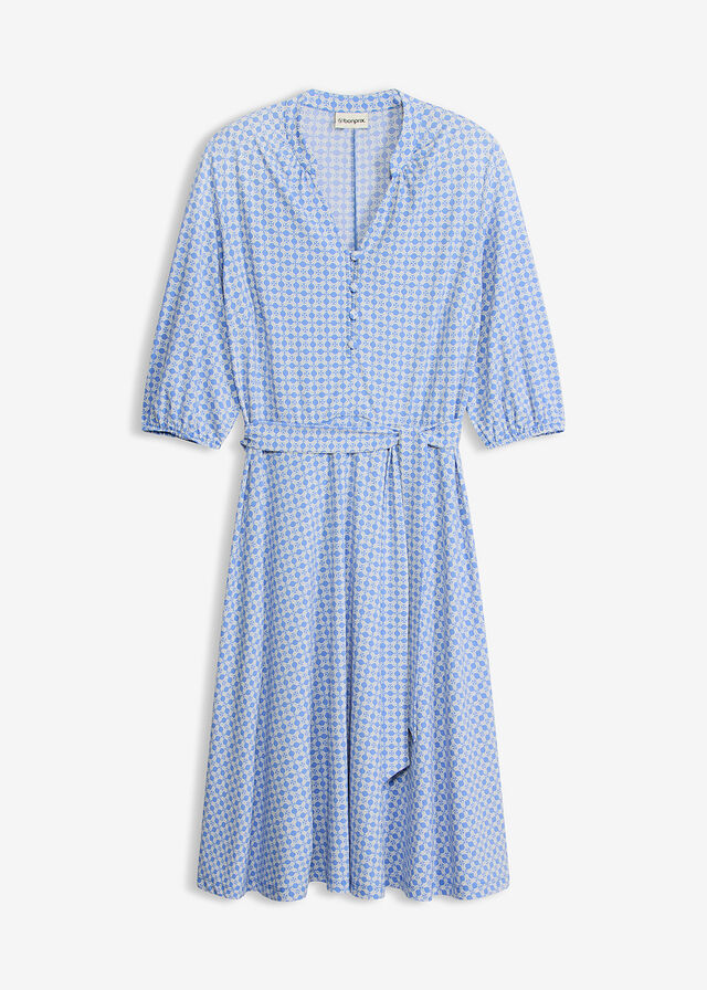 Vestido de blusa en jersey con cordón (2 piezas)