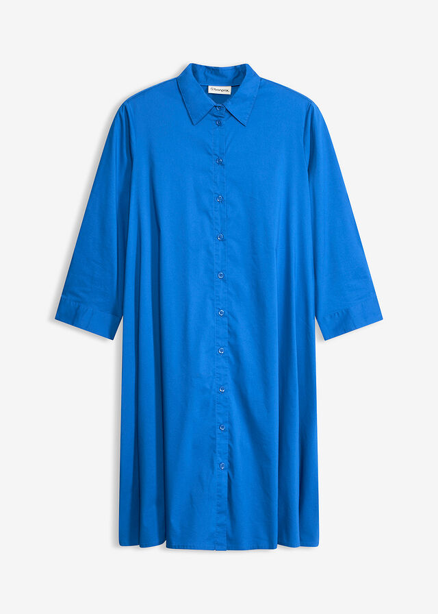 Vestido camisero de popelina estructurada