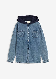 Cazadora vaquera de algodón puro con capucha