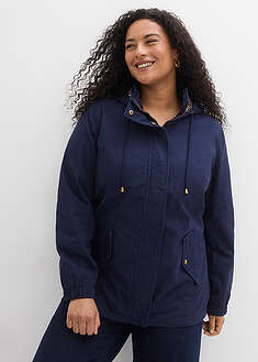 Parka de entretiempo de algodón con capucha estampada