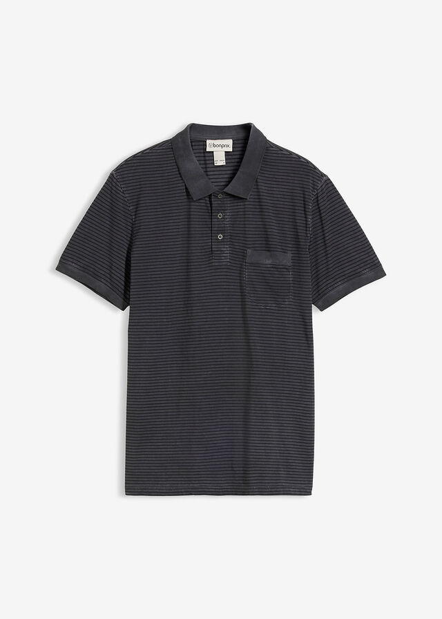 Polo con efecto lavado, manga corta