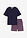 Pijama corto con pantalón de algodón puro - azul marino-rojo oscuro con rayas - bonprix
