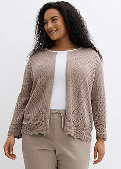 Chaqueta de punto ajour de algodón puro