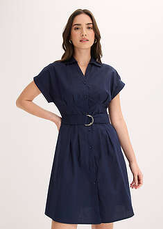 Vestido camisero de algodón puro