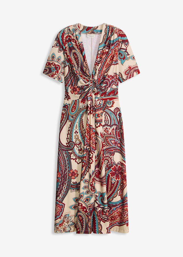 Vestido midi ajustado con efecto cruzado