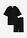 Camiseta y pantalón ciclista de algodón elástico (2 piezas) - Negro - bonprix