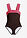 Bañador con efecto moldeador medio y tirantes anchos - Negro-marrón/baya de rayas - bonprix