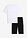 Camiseta con bermudas cargo de algodón orgánico puro (2 piezas) - Negro+blanco - bonprix