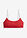 Top de bikini tipo bustier con costuras blancas en contraste - Rojo salsa - bonprix