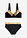 Bikini reductor con insertos dorados (2 piezas) - Negro-dorado - bonprix