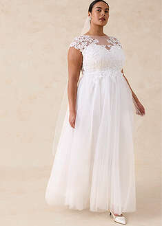 Vestido de novia de tul con encaje