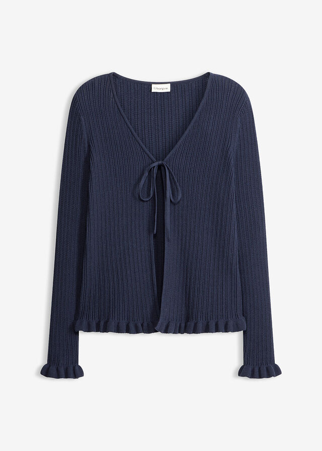 Chaqueta de punto fino de mezcla de algodón