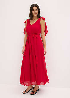 Vestido de gasa con detalles de lazo