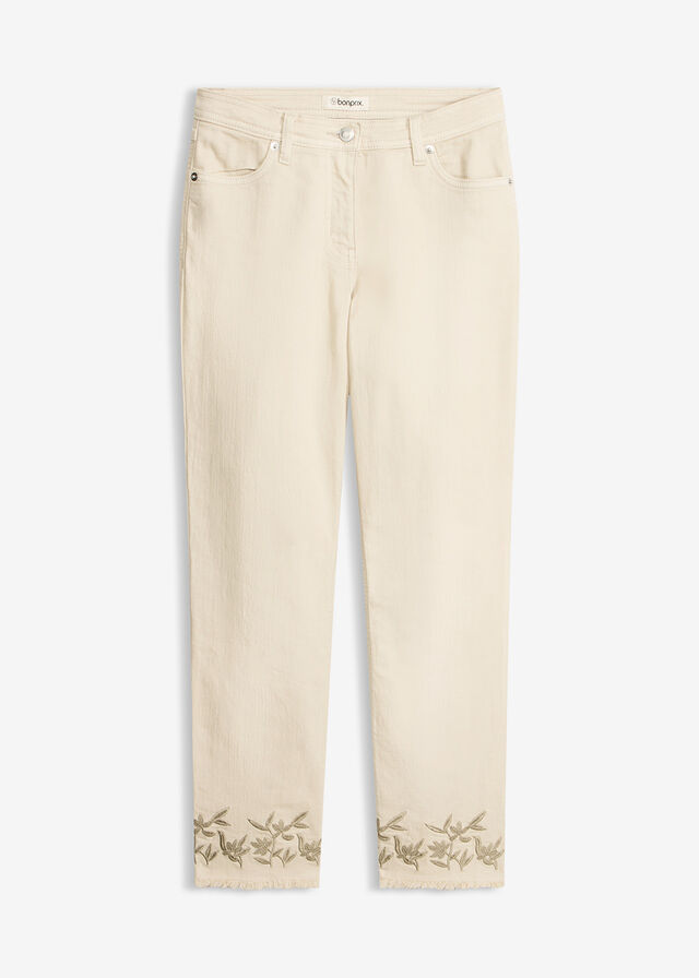 Pantalón de sarga con bordado