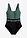 Bañador con efecto moldeador medio y cinturón - negro-verde-blanco - bonprix