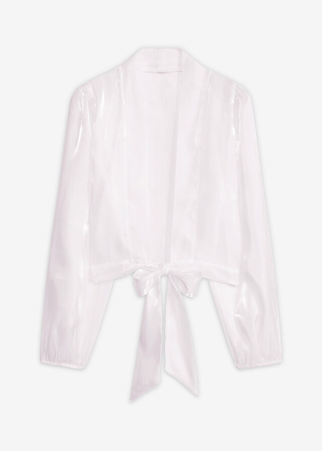 Bolero de tul fino con detalle de lazo