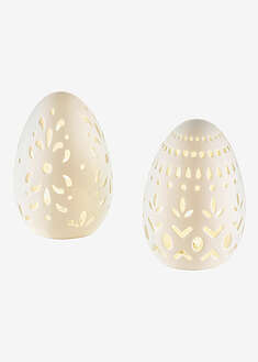 Objeto decorativo LED de huevo de pascua con calado (2 unidades)