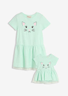 Vestido de punto y vestido de muñeca (2 piezas) de puro algodón orgánico