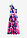 Vestido de satén brillante con un hombro al descubierto - Azul-rosa de flores - bonprix