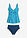 Tankini con aspecto cruzado (2 piezas) - azul almirante con rayas - bonprix