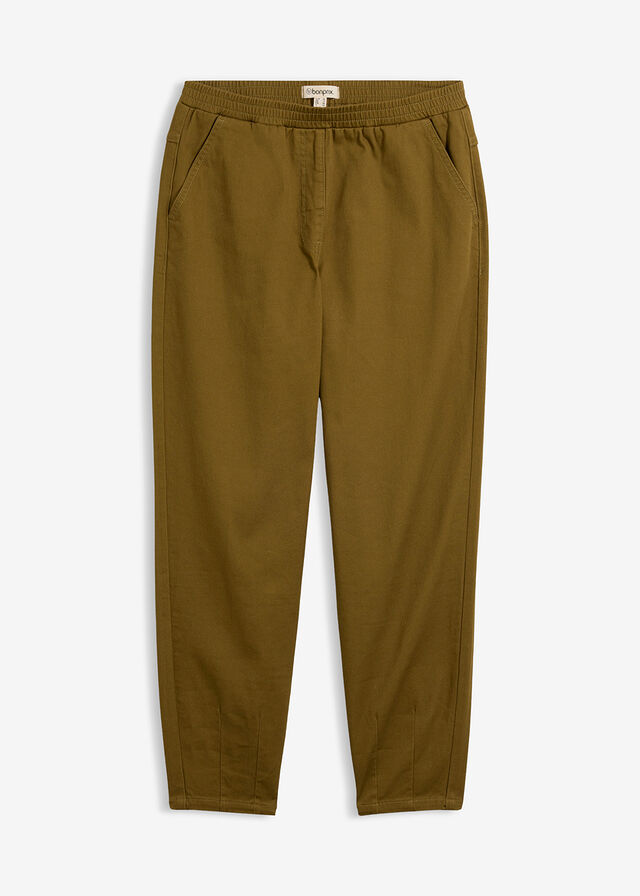 Pantalón de sarga de mezcla de algodón y elastano con corte abullonado