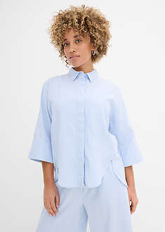 Blusa de fresca mezcla de lino