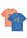 Camiseta de Tom Tailor de algodón orgánico (2 unidades) - Azul-naranja estampado - Tom Tailor
