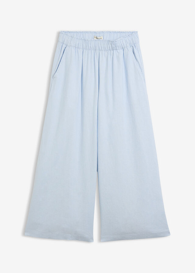 Pantalón palazzo de mezcla de lino
