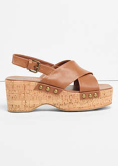 Sandalias de cuña con aspecto corcho