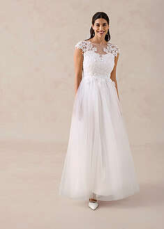 Vestido de novia de tul con encaje