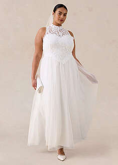 Vestido de novia de tul y encaje