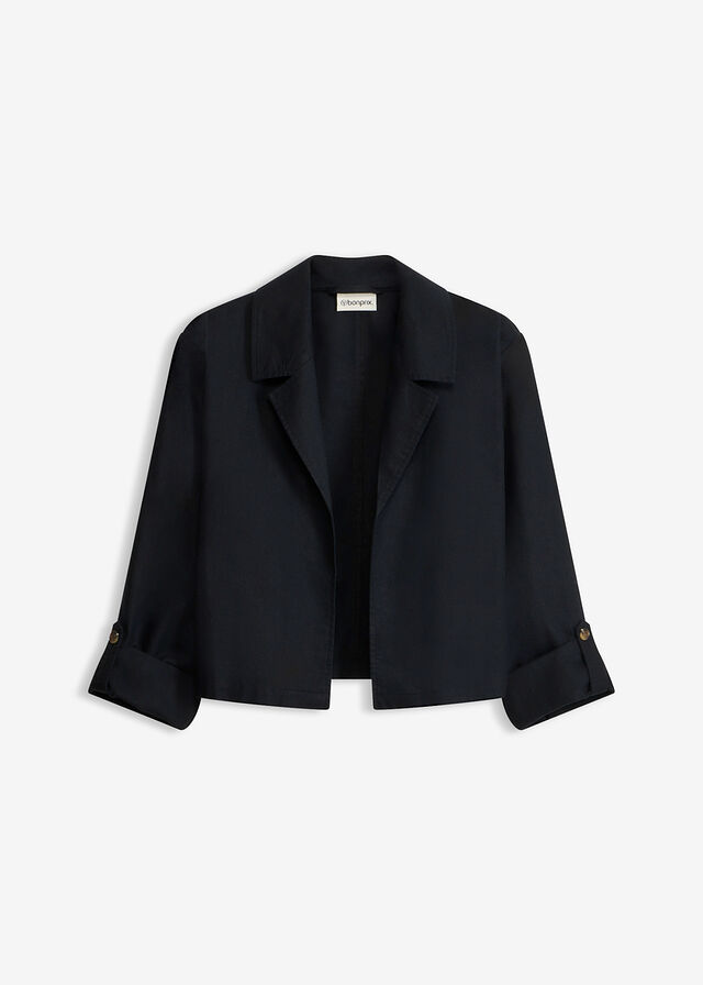 Chaqueta camisera de mezcla de lino