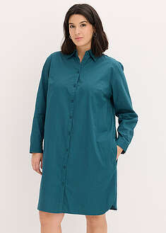 Vestido camisero de popelín de algodón