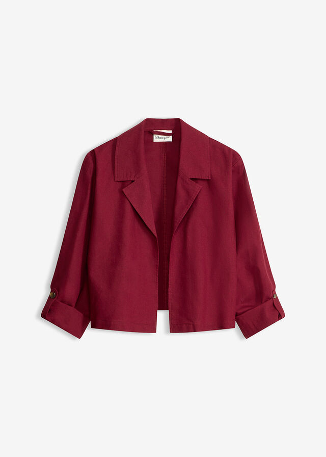 Chaqueta camisera de mezcla de lino