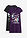 Camisón corto de algodón puro (2 unidades) - Lila oscuro/negro estampado - bonprix