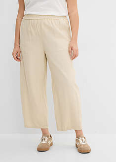 Pantalón acampanado de mezcla de lino ligero