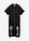 Vestido tipo caftán de lino puro con bordado - Negro-blanco lana - bonprix