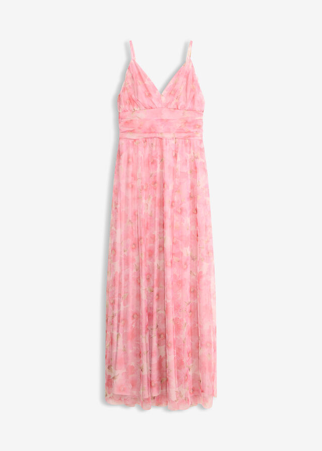 Vestido largo de tul delicado con drapeado