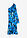 Vestido de noche con hombro al descubierto y aplicación de flores - Azul con flores - bonprix