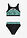 Bikini bustier (2 piezas) - azul mentol-negro - bonprix