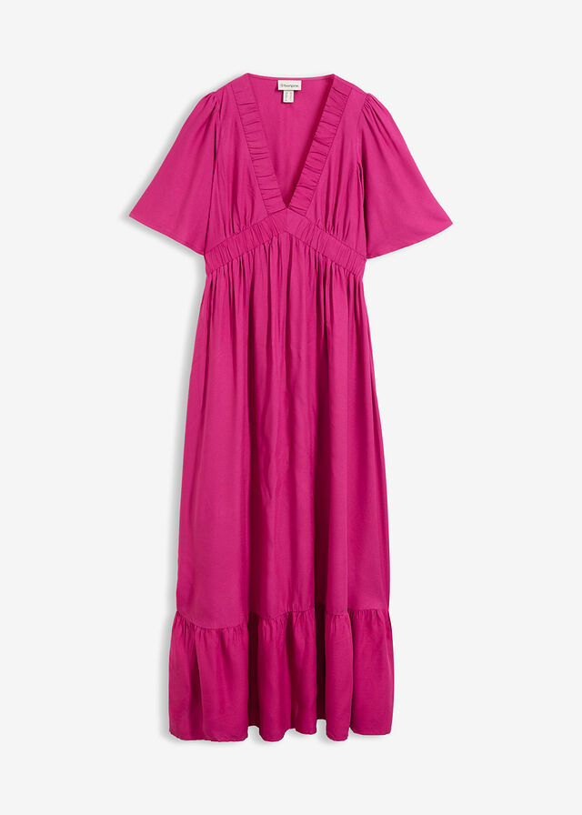 Vestido largo a capas de viscosa fluida