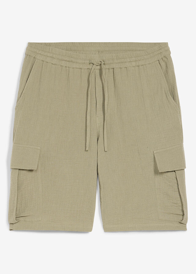 Bermudas regular fit de muselina ligera