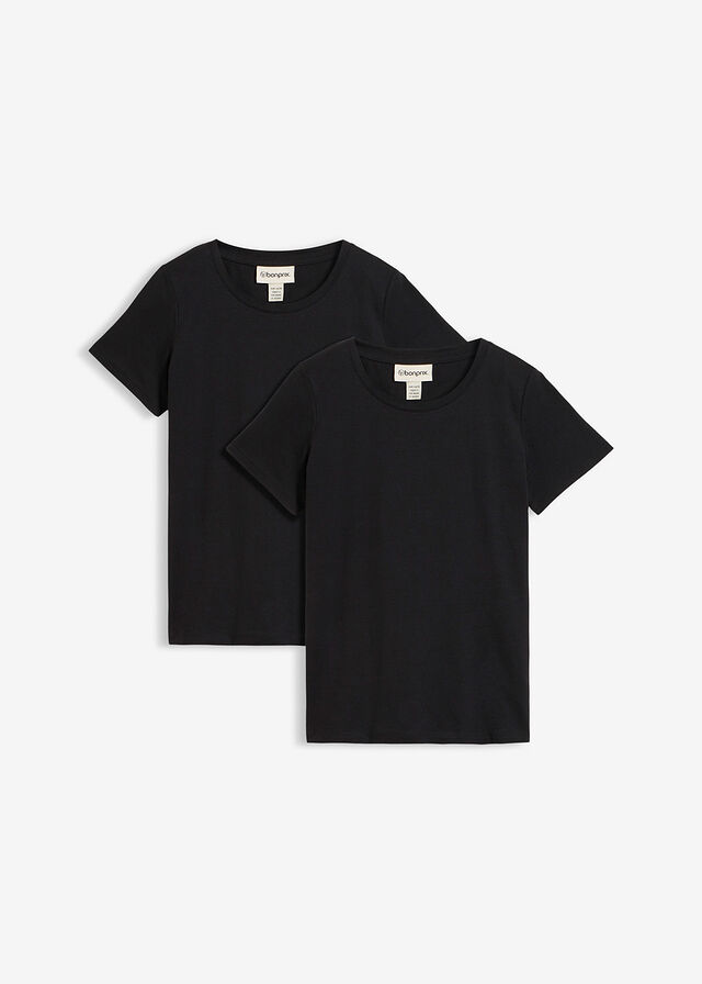 Camiseta de algodón puro con manga corta (2 unidades)